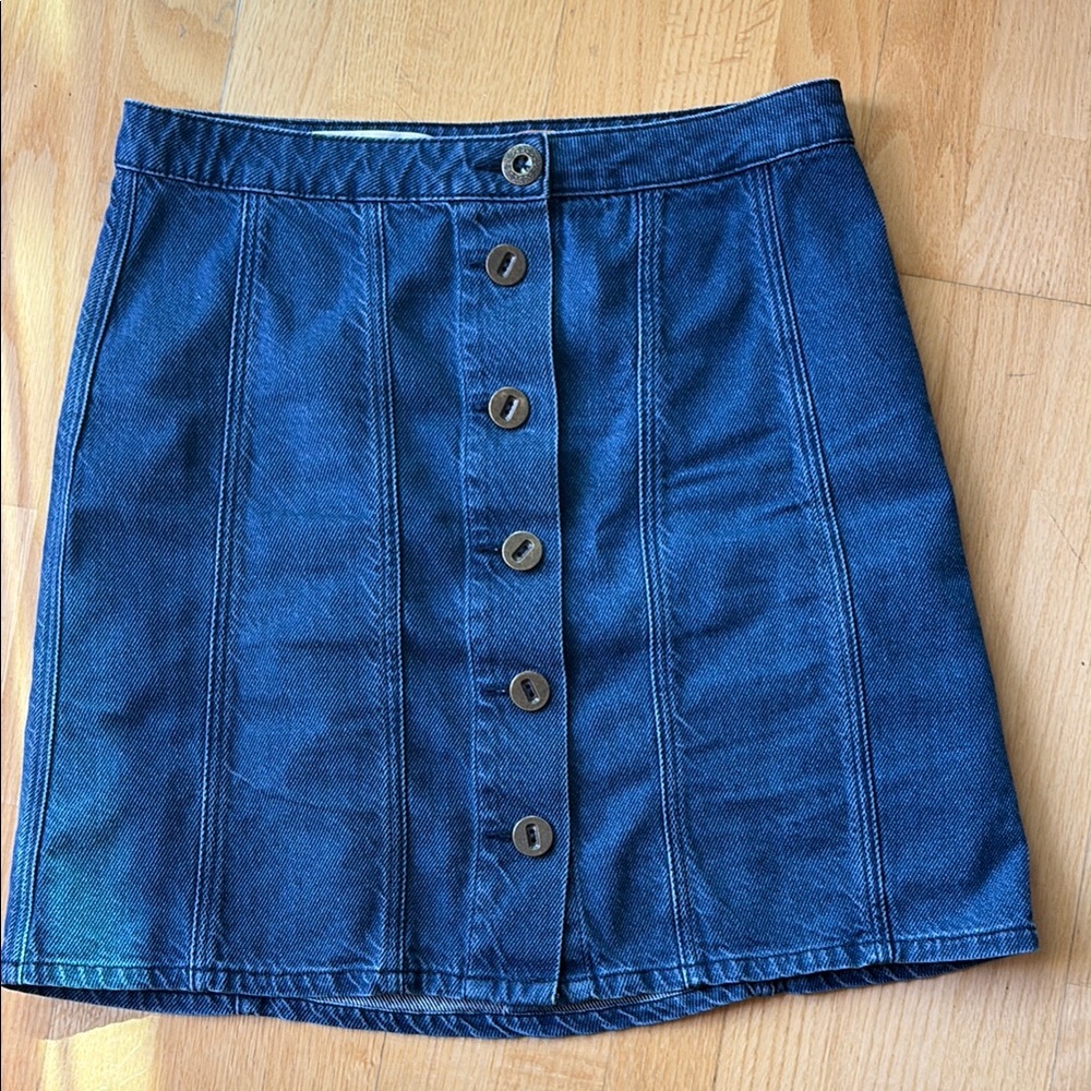 Anthropologie Pilcro and The Letterpress Denim Button-Front Skirt
